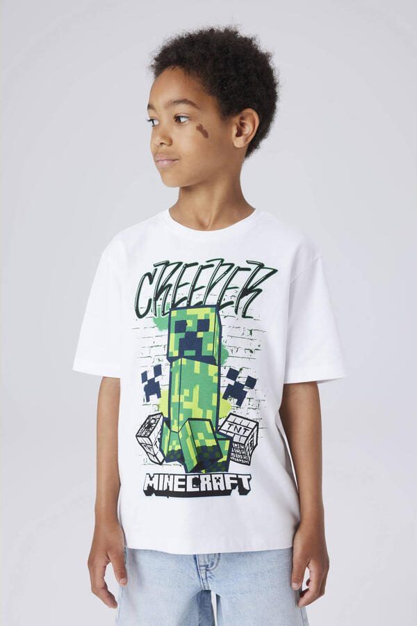 NAME IT KIDS Minecraft T-shirt wit - Foto 3