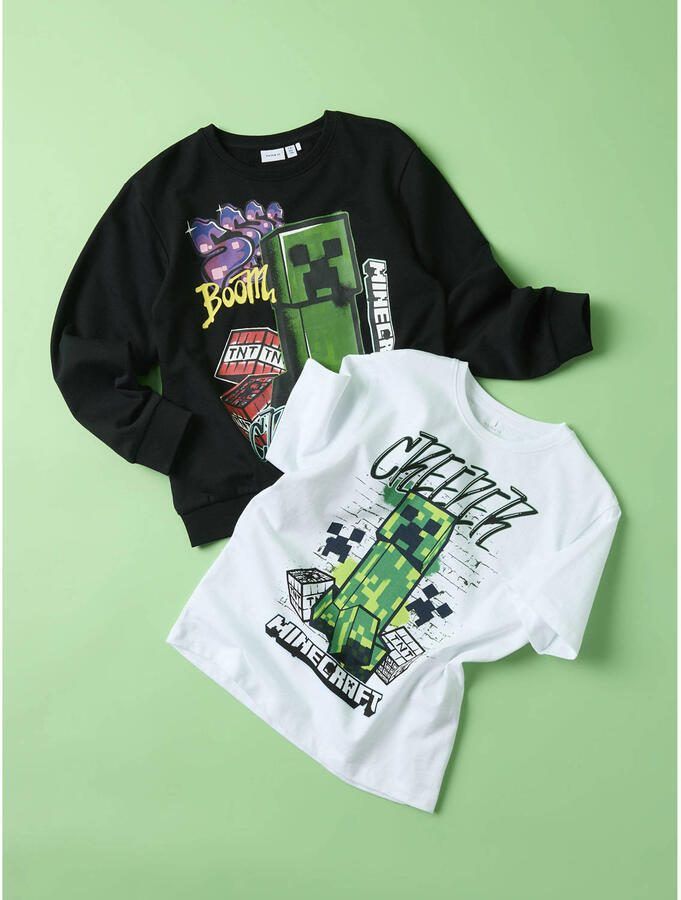 NAME IT KIDS Minecraft T-shirt wit - Foto 2