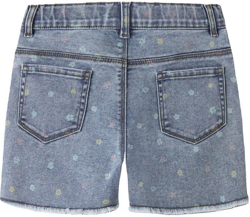 Name it Slim fit korte jeans met motiefprint model 'ROSE'