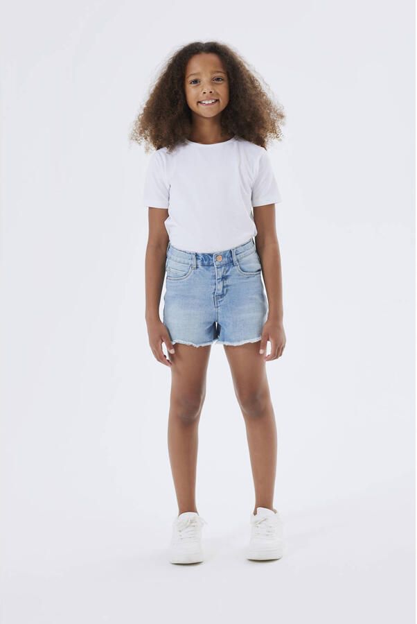 Name It Short NKFROSE HW MOM DNM SHORT Katoenmix gerafelde zoom verstelbare high waist band - Foto 2