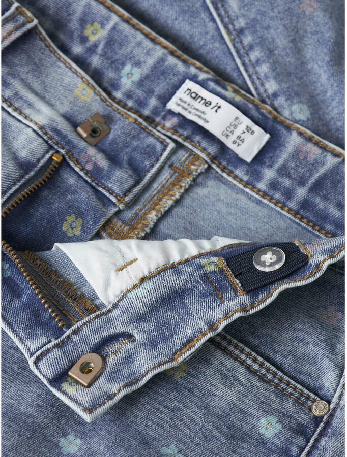 Name it Slim fit korte jeans met motiefprint model 'ROSE' - Foto 3