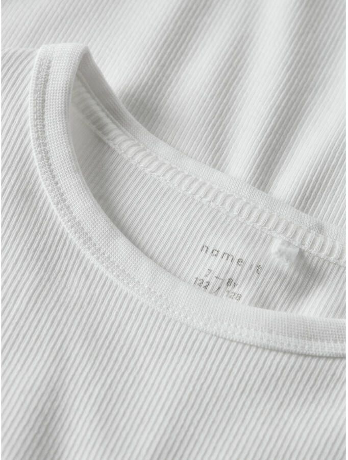 NAME IT KIDS mouwloze top wit rib gebreid Meisjes Stretchkatoen Ronde hals - Foto 2