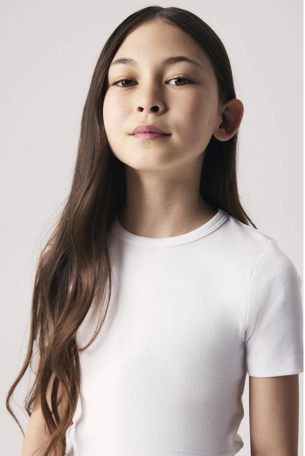 NAME IT KIDS mouwloze top wit rib gebreid - Foto 2
