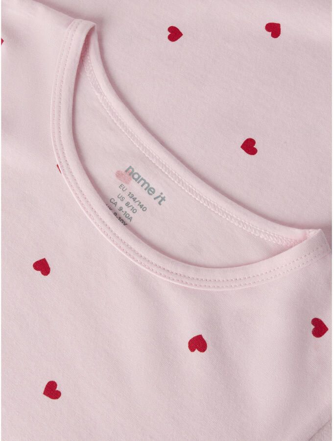 NAME IT KIDS nachthemd met hartjes lichtroze