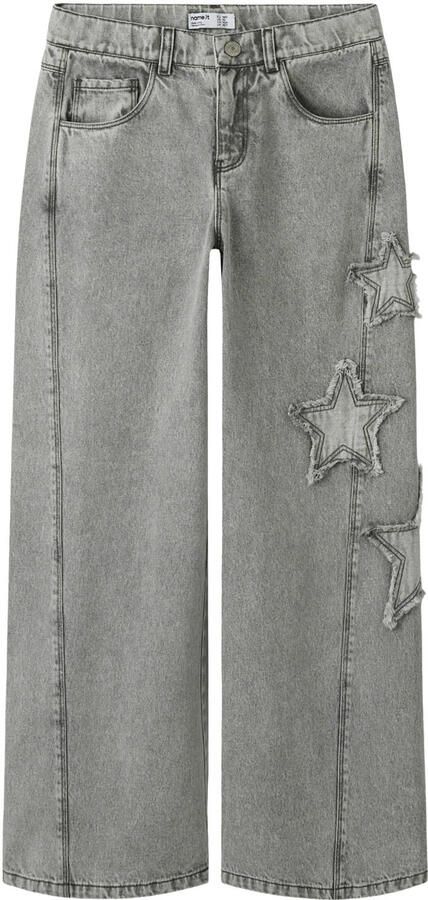 NAME IT KIDS NKFBELLA SKATER loose fit jeans light grey denim