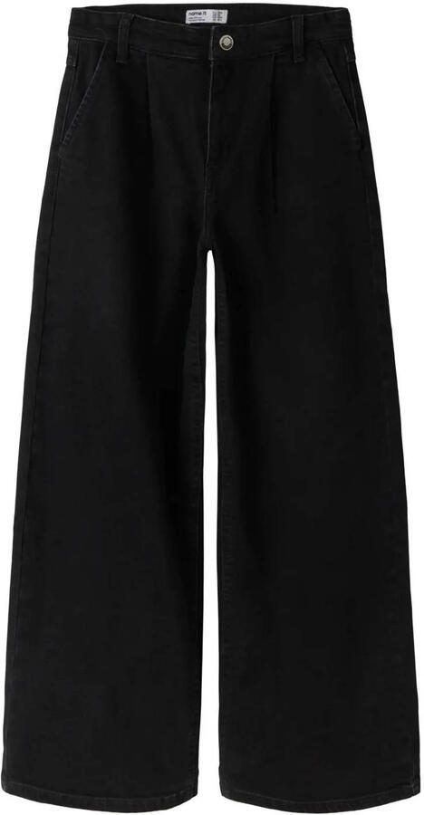 NAME IT KIDS NKFBELLA wide leg jeans black denim Zwart Effen