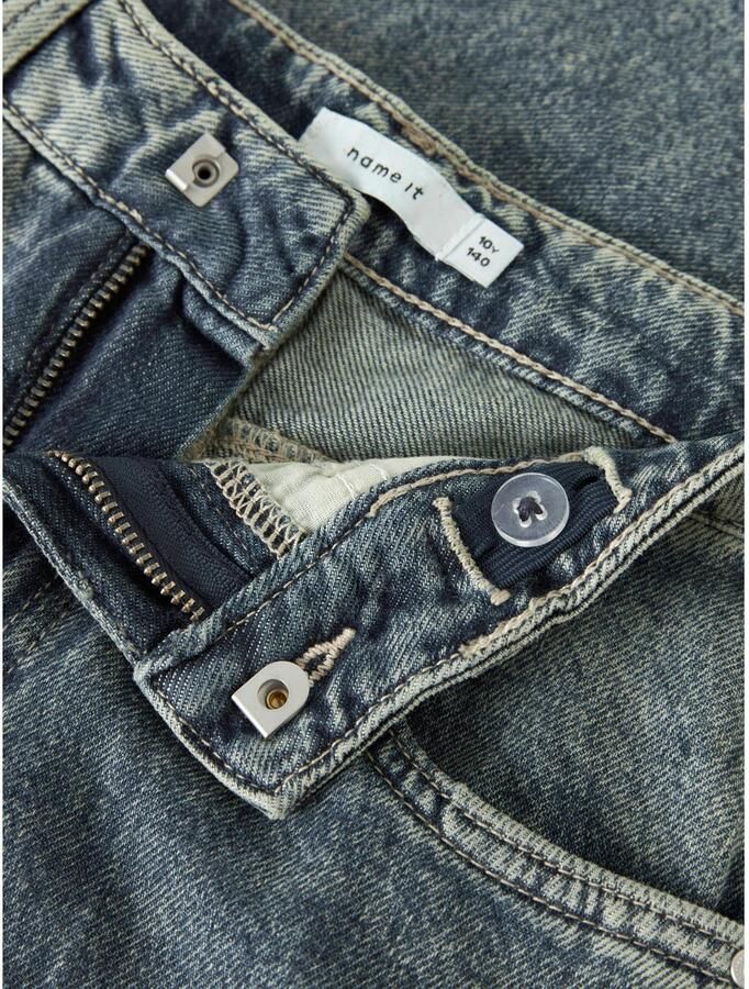 NAME IT KIDS NKFROSE wide leg ripped jeans met slijtage mediumblauw