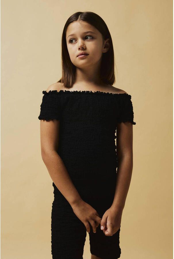 Name it KIDS off shoulder top NKFHALISSE zwart Effen 122 128 - Foto 2