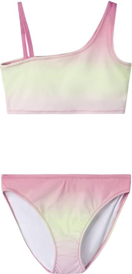 NAME IT KIDS one shoulder bikini roze groen