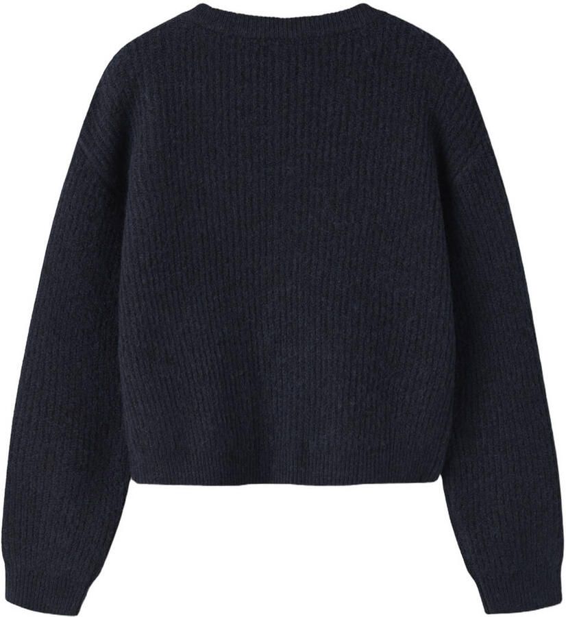 NAME IT KIDS oversized gebreide trui met wol donkerblauw - Foto 2