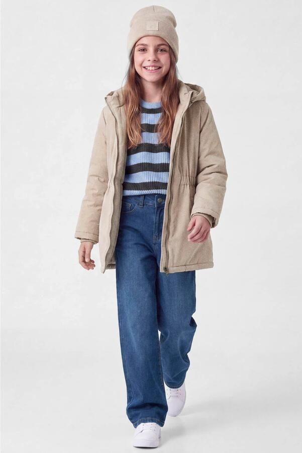 NAME IT KIDS oversized gestreepte trui blauw Meisjes Acryl Ronde hals - Foto 2
