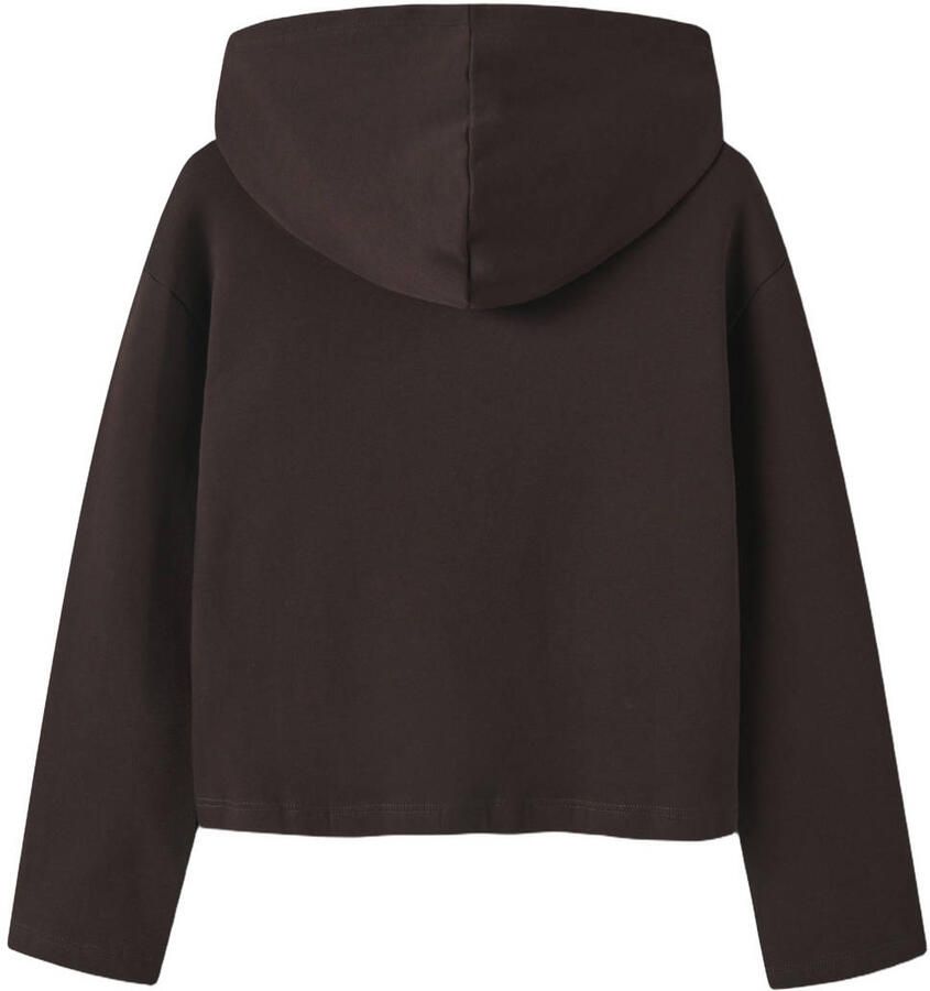 NAME IT KIDS oversized hoodie donkerbruin