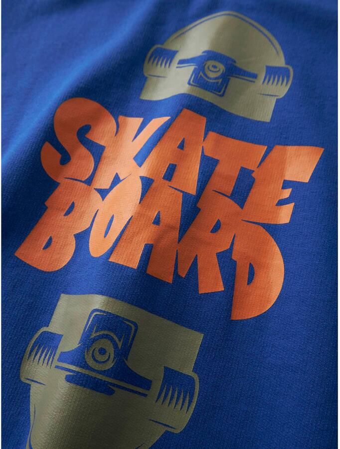 NAME IT KIDS oversized sweater blauw Jongens Katoen Ronde hals Printopdruk - Foto 2