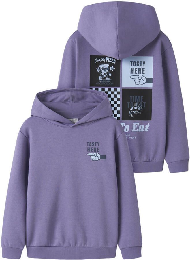 NAME IT KIDS oversized sweater met backprint paars - Foto 3