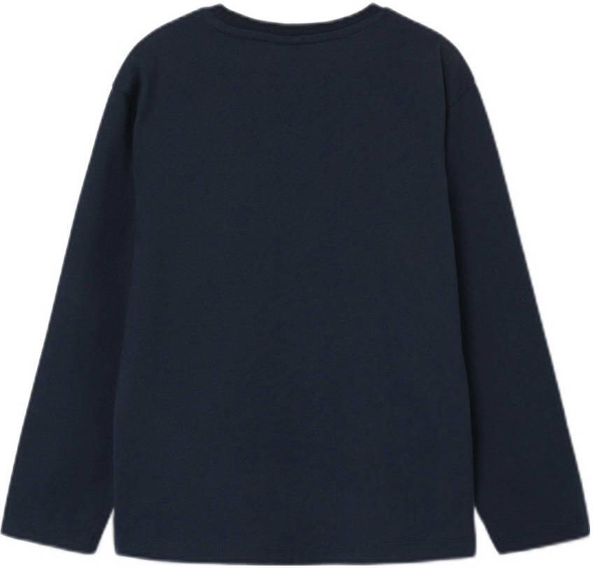 Name it KIDS Pokemon longsleeve met printopdruk donkerblauw Jongens Katoen Ronde hals 158 164