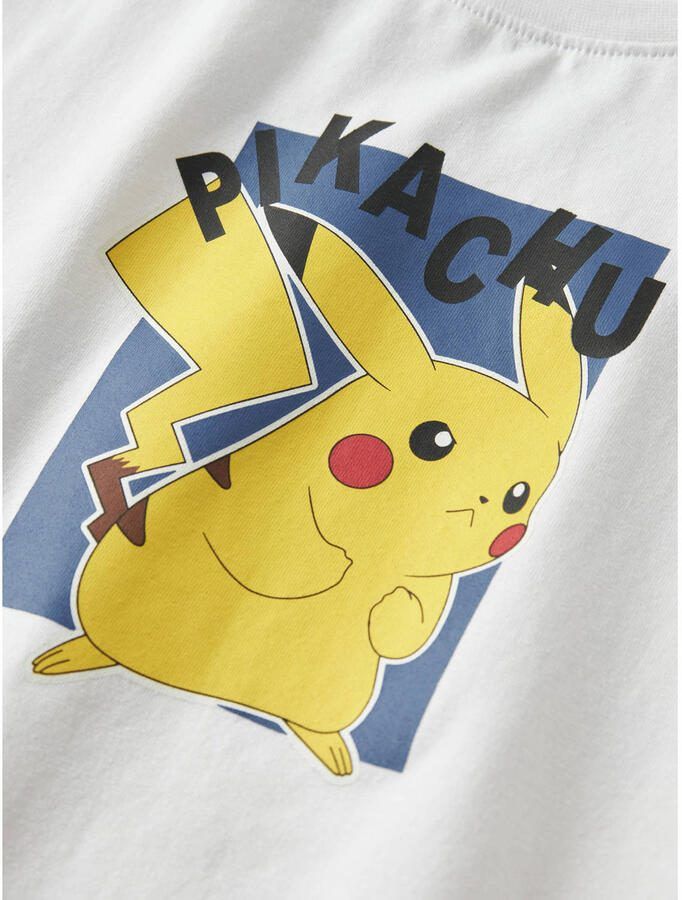 NAME IT KIDS Pokemon T-shirt met backprint wit