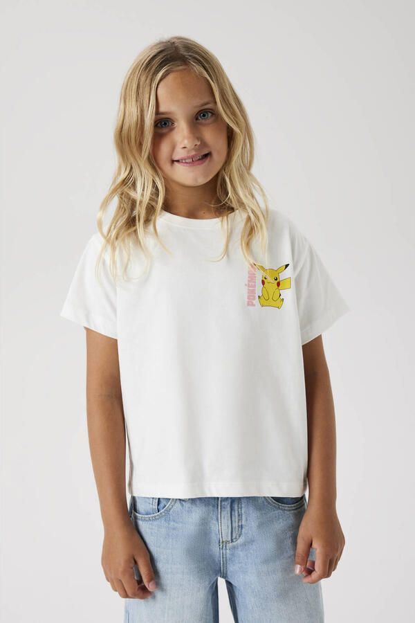 Name It T-shirt NKFDYPPI POKEMON SS RLX TOP NOOS SKY met geweldig pokémon borst- en groot rugmotief