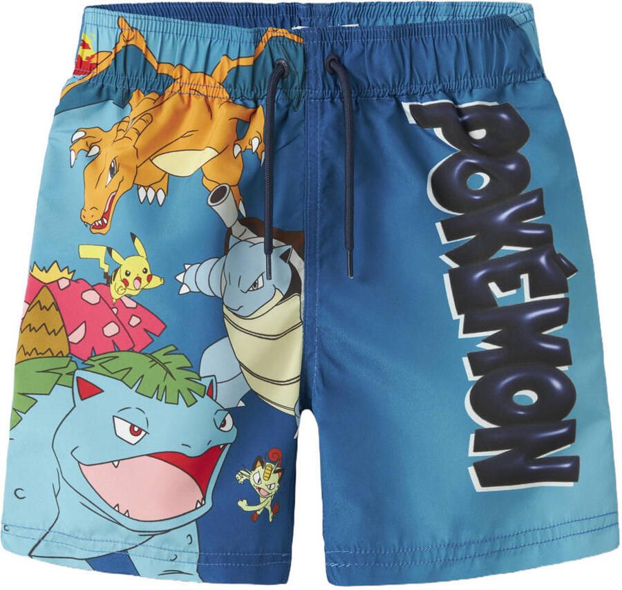 NAME IT KIDS Pokémon zwemshort blauw