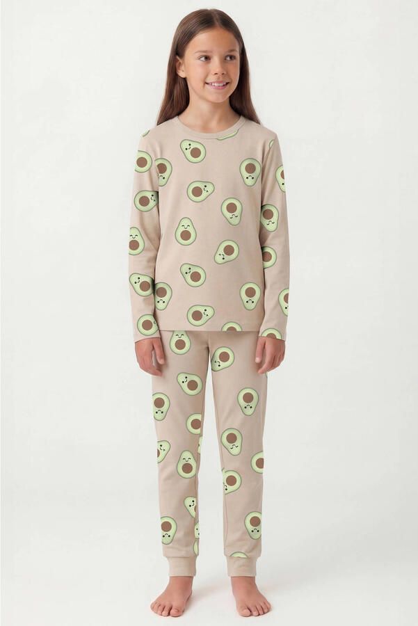NAME IT KIDS pyjama met all over print beige groen - Foto 2