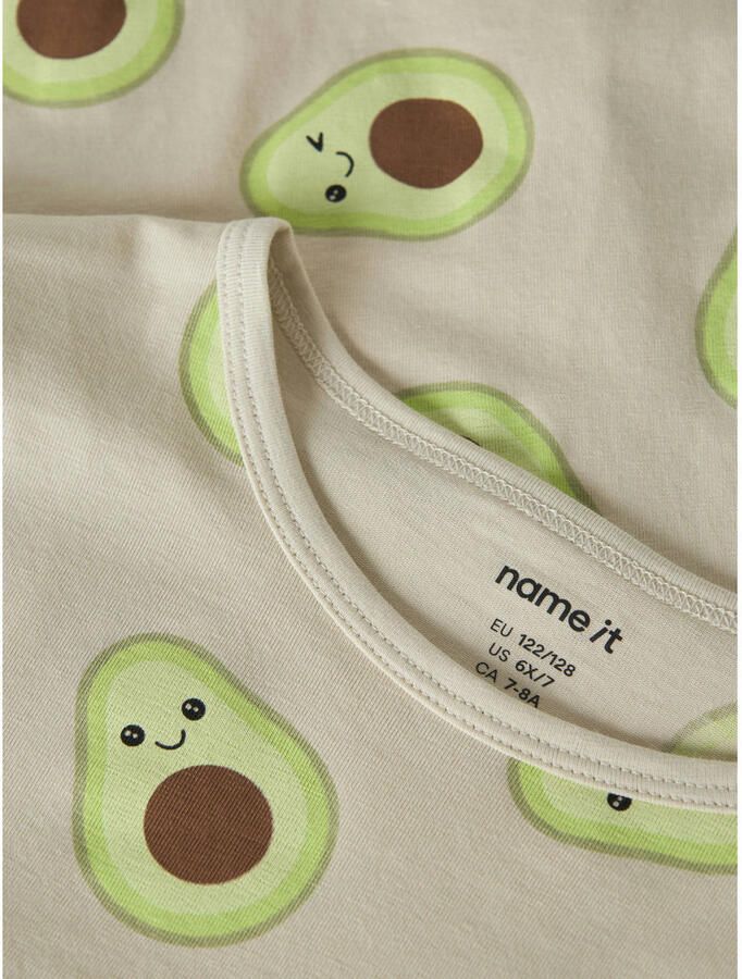 NAME IT KIDS pyjama met all over print beige groen
