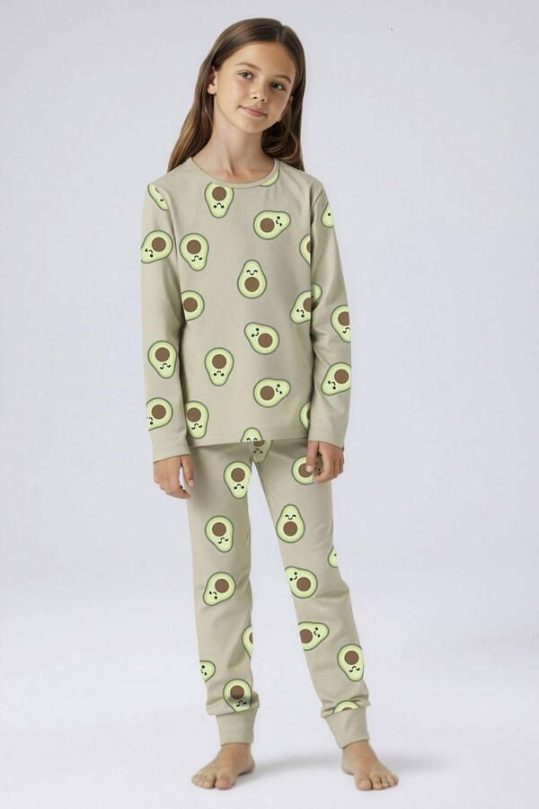 NAME IT KIDS pyjama met all over print beige groen - Foto 3