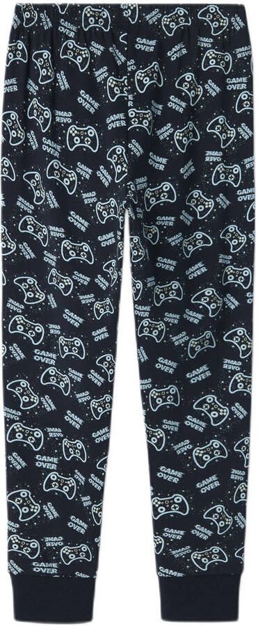 NAME IT KIDS pyjama met all over print donkerblauw lichtblauw - Foto 2