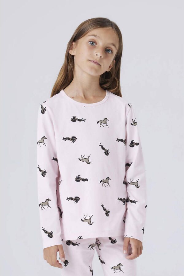 NAME IT KIDS pyjama met all over print lichtroze - Foto 2