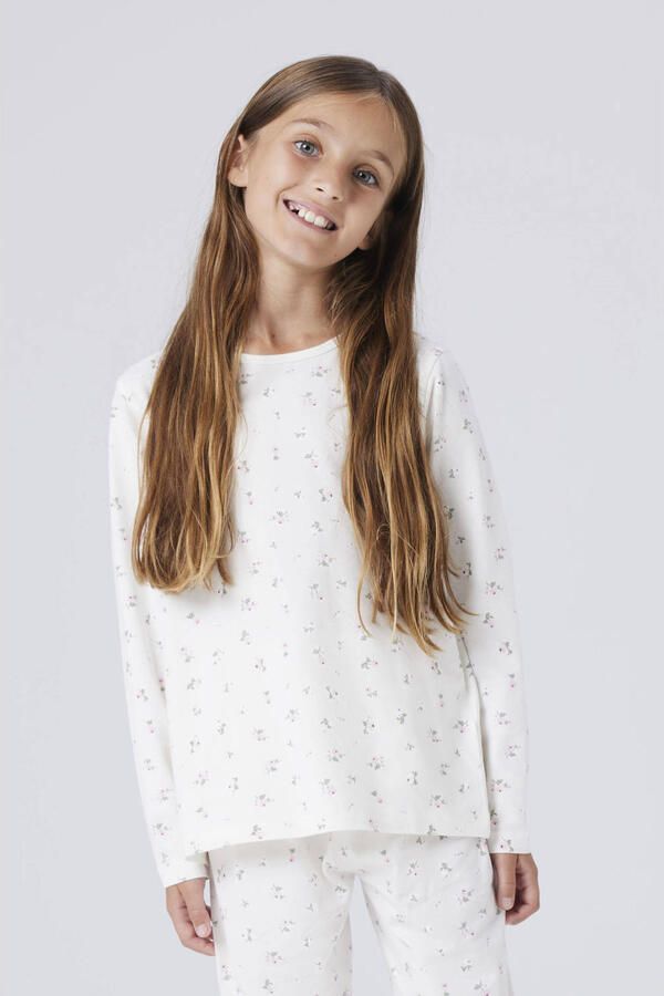 NAME IT KIDS pyjama met bloemen print ecru - Foto 2