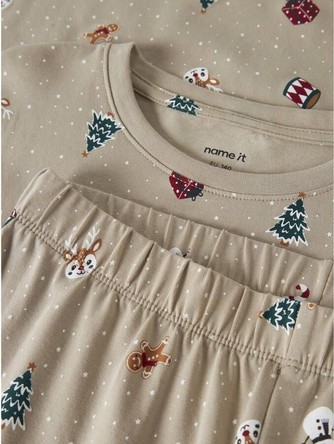 NAME IT KIDS pyjama met print beige Stretchkatoen Ronde hals - Foto 2