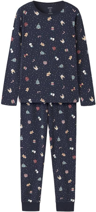 NAME IT KIDS pyjama met print donkerblauw