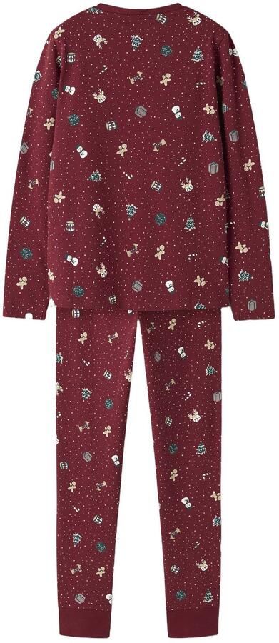 NAME IT KIDS pyjama met print donkerrood