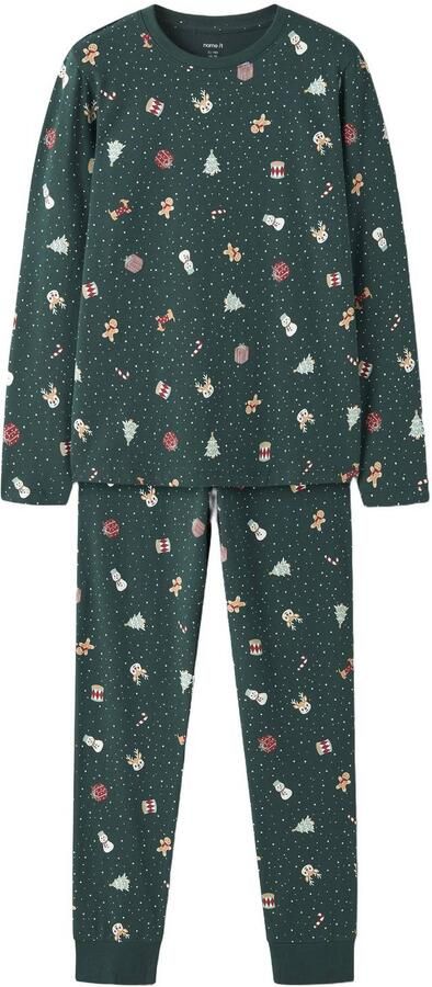 NAME IT KIDS pyjama met print groen