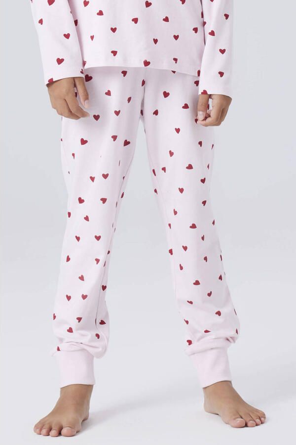 NAME IT KIDS pyjama roze lila ecru (set van 2)