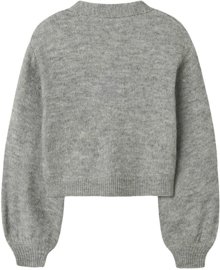 NAME IT KIDS rechtvallend gebreid vest met wol grijs