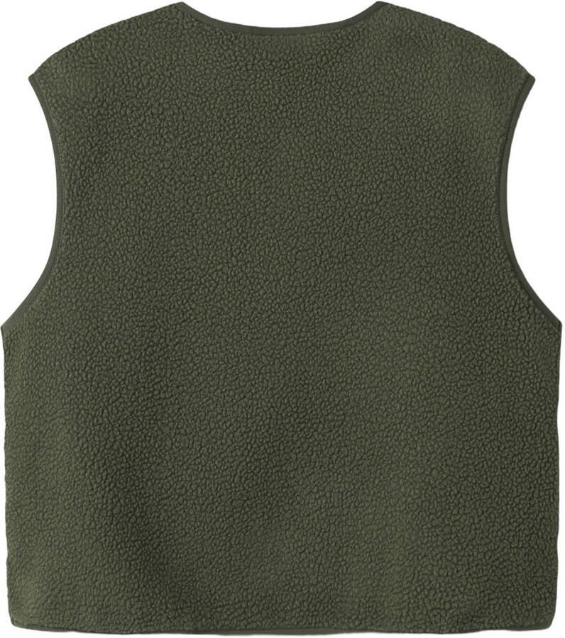 NAME IT KIDS rechtvallend teddy gilet olijfgroen Effen
