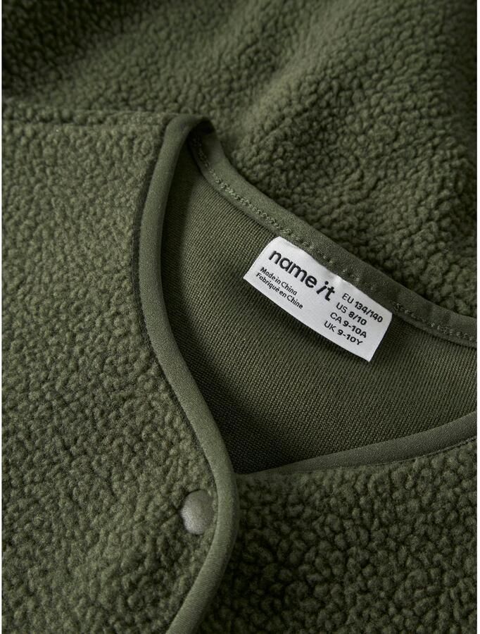 NAME IT KIDS rechtvallend teddy gilet olijfgroen Effen - Foto 2