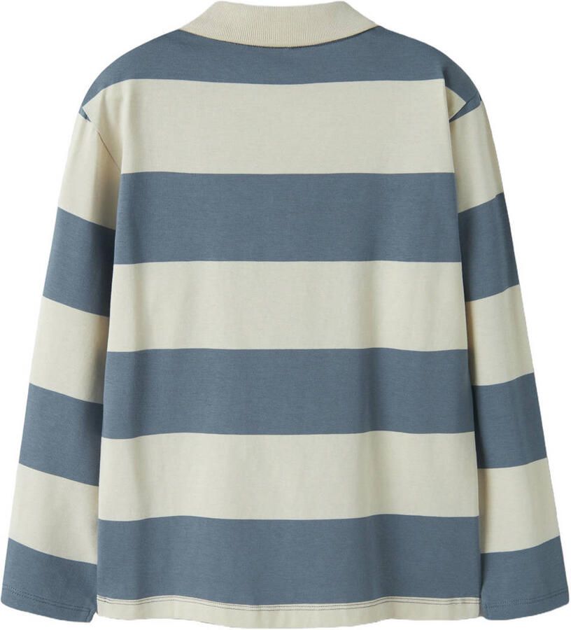 NAME IT KIDS rechtvallende gestreepte polo blauw Jongens Katoen Polokraag