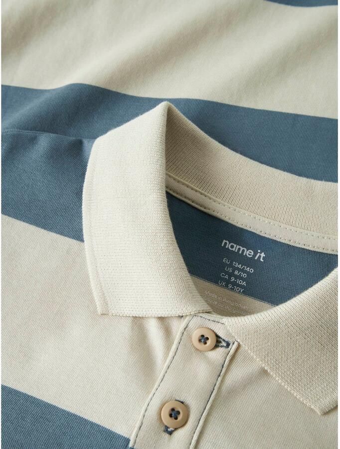 NAME IT KIDS rechtvallende gestreepte polo blauw Jongens Katoen Polokraag - Foto 2