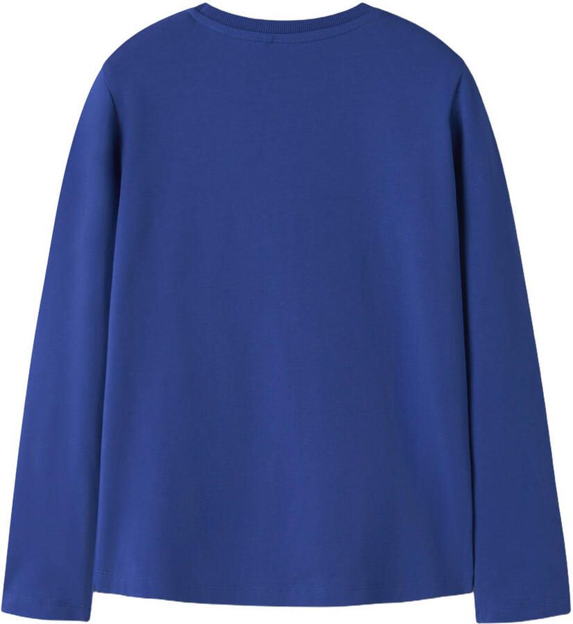 NAME IT KIDS rechtvallende longsleeve met print blauw - Foto 2
