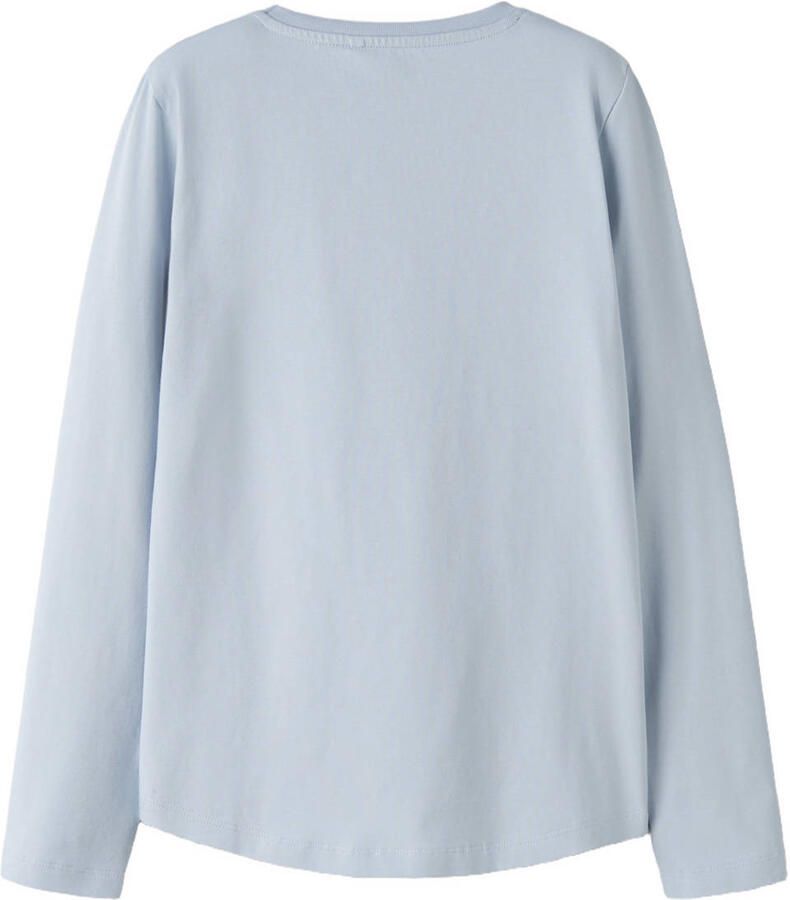 NAME IT KIDS rechtvallende longsleeve met print blauw Meisjes Stretchkatoen Ronde hals - Foto 2