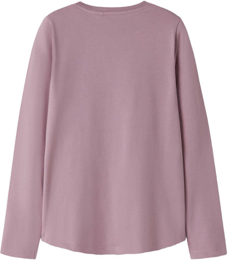 NAME IT KIDS rechtvallende longsleeve met print lila Paars Meisjes Stretchkatoen Ronde hals - Foto 2