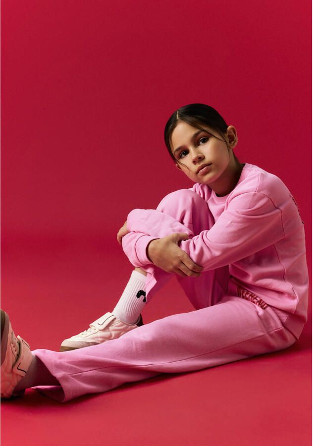 NAME IT KIDS rechtvallende sweater met backprint roze - Foto 3