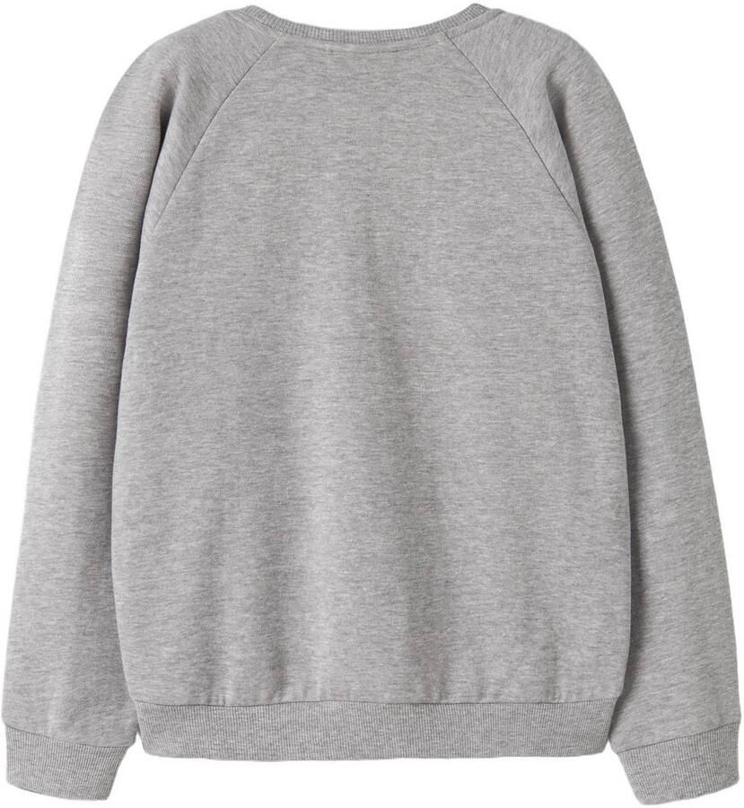 NAME IT KIDS rechtvallende sweater met tekstprint grijs Tekst - Foto 2