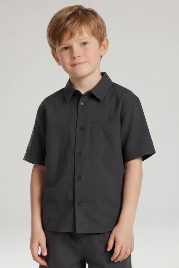 NAME IT KIDS regular casual overhemd donkerblauw