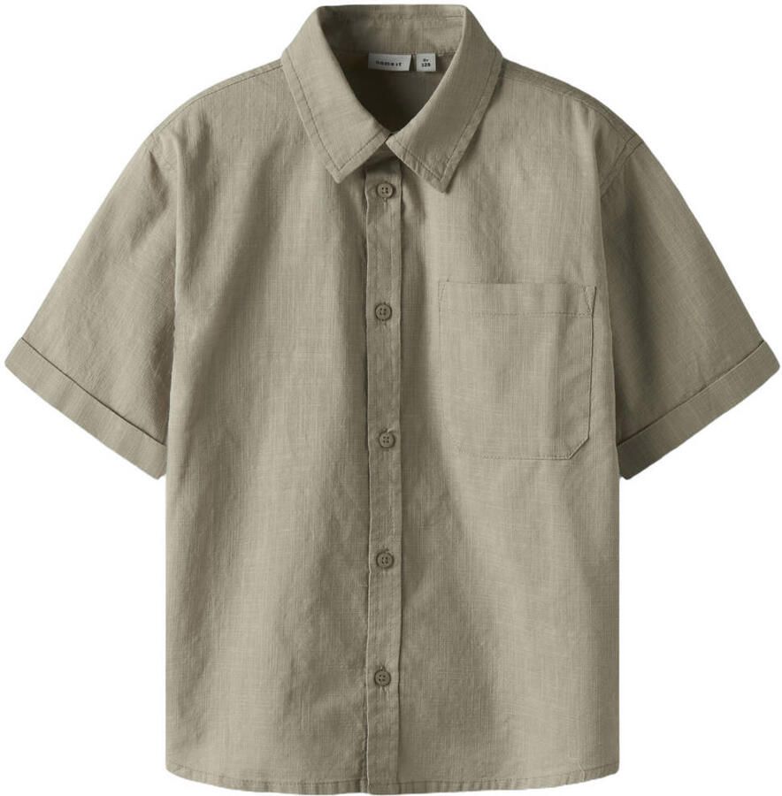 NAME IT KIDS regular casual overhemd grijsgroen