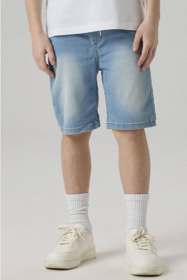 Name It Jeansshort NKMRYAN JOGGER DNM L SHOR Katoenmix elastische manchet verstelbaar