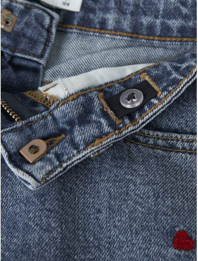 Name It Jeansshort NKFBELLA REG DNM SHORTS 3674-BE NOOS Katoen verstelbare band geborduurde details