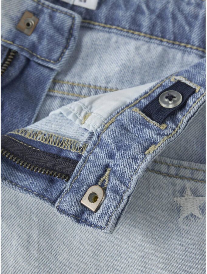 NAME IT KIDS regular denim short met sterren light blue bleached - Foto 3