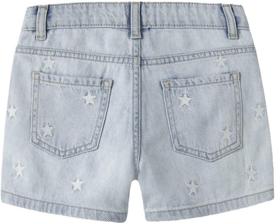 NAME IT KIDS regular denim short met sterren light blue bleached - Foto 2