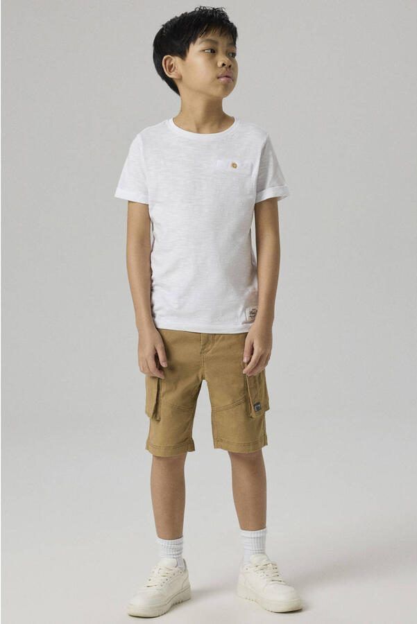 Name it KIDS regular fit cargo bermuda NKMRYAN bruin Korte broek Stretchkatoen 104 - Foto 2
